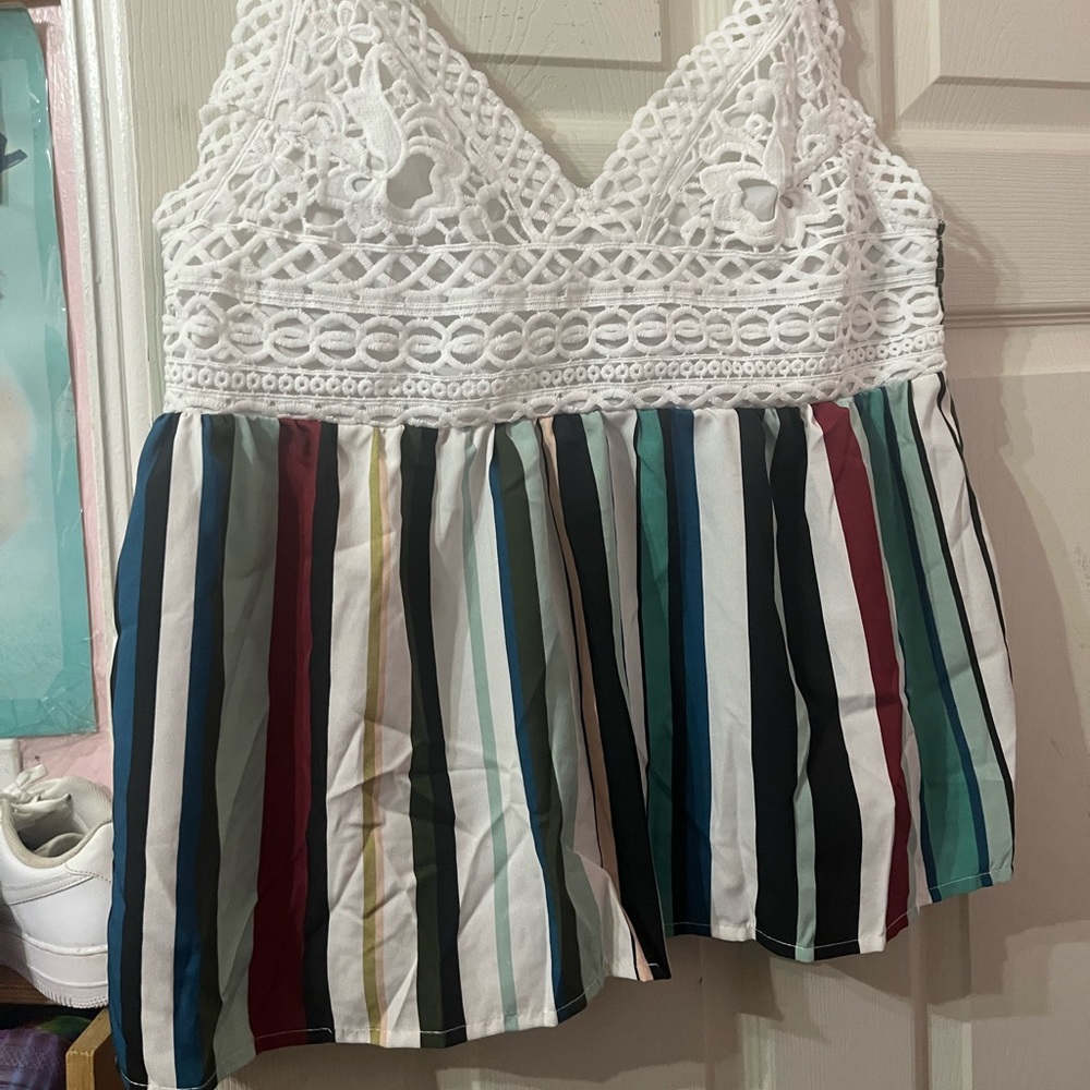 Eyelet embroidery cami top